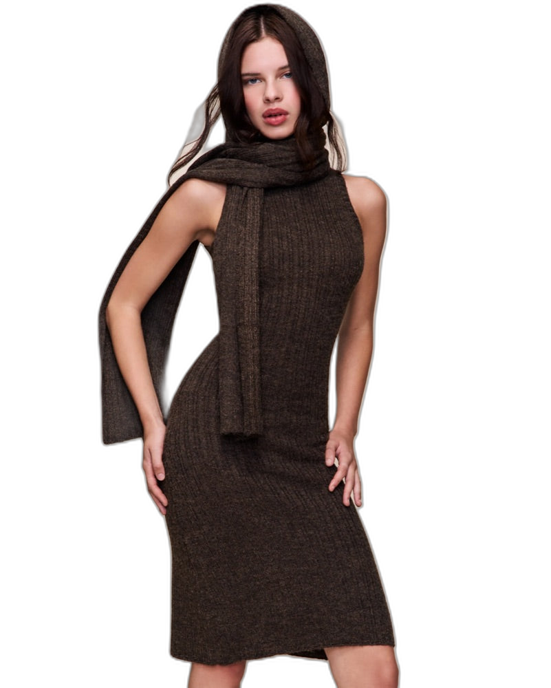 GUIZIO Knit Hooded Dress